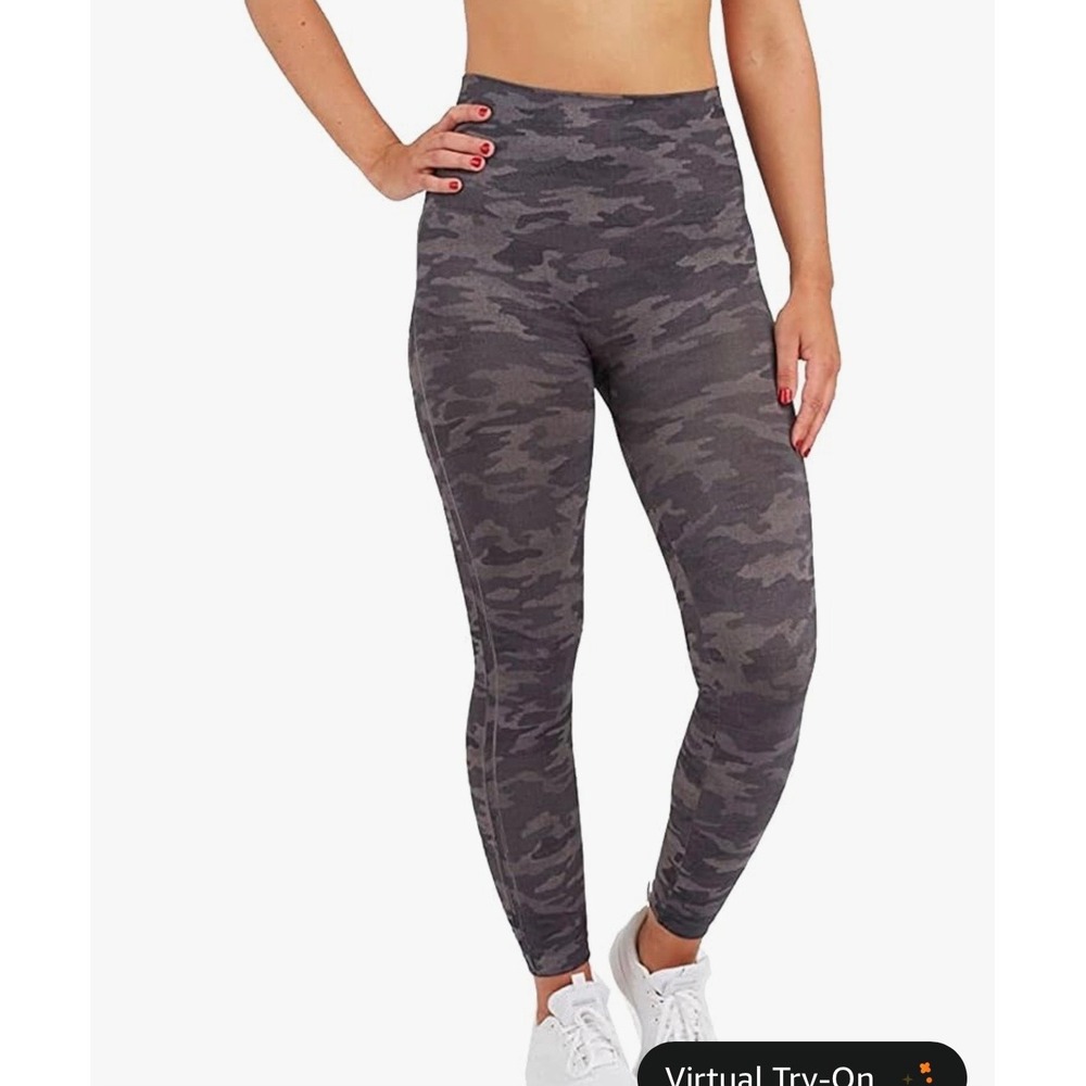 SPANX Women's Look at Me Now Seamless Full Length Leggings Heather Grey Camo M